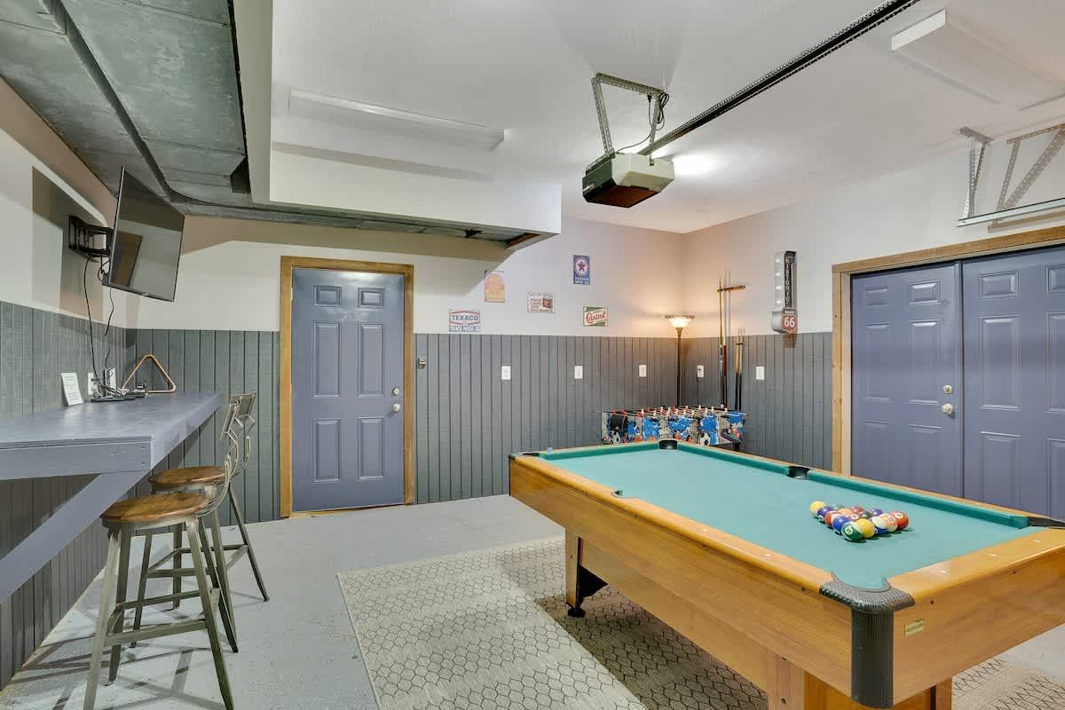 Game room with a pool table